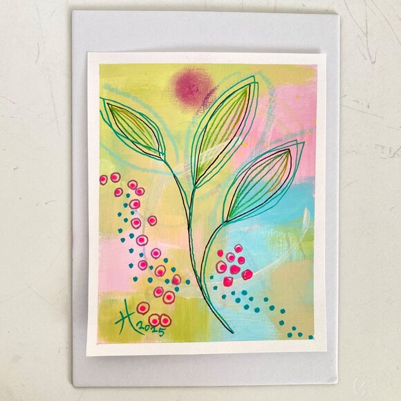 Day Dreamin Original Acrylic Painting 5x7in Frame Ready Wall or Desktop Art - Picture 3 of 4